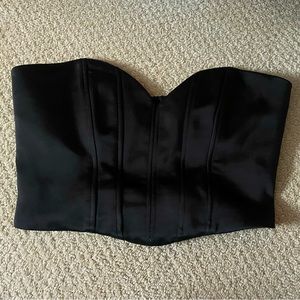 Black silk corset top.